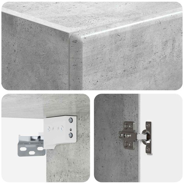 Стенно шкафче Бетонно сиво 33 x 34,5 x 90 см