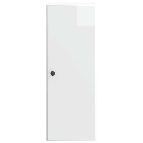 Стенно шкафче Бял гланц 33 x 34,5 x 90 см Инженерна дървесина