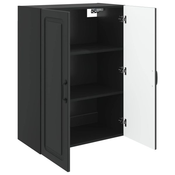 Стенно шкафче Черно 66 x 34,5 x 90 см Инженерна дървесина