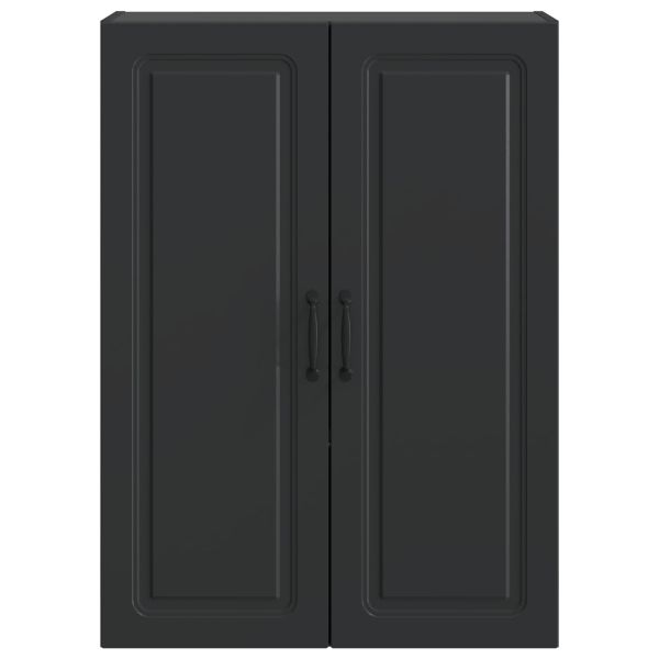 Стенно шкафче Черно 66 x 34,5 x 90 см Инженерна дървесина