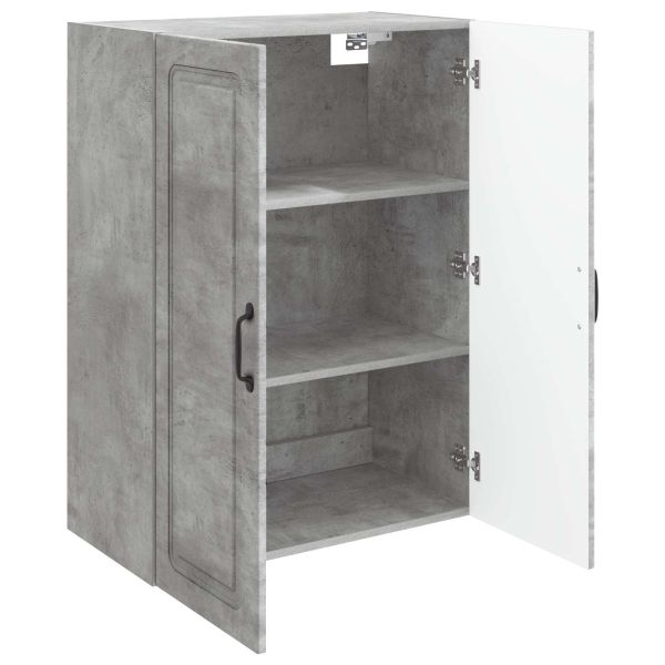 Стенно шкафче Бетонно сиво 66 x 34,5 x 90 см