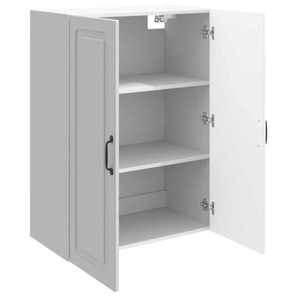 Стенно шкафче Бял гланц 66 x 34,5 x 90 см Инженерна дървесина