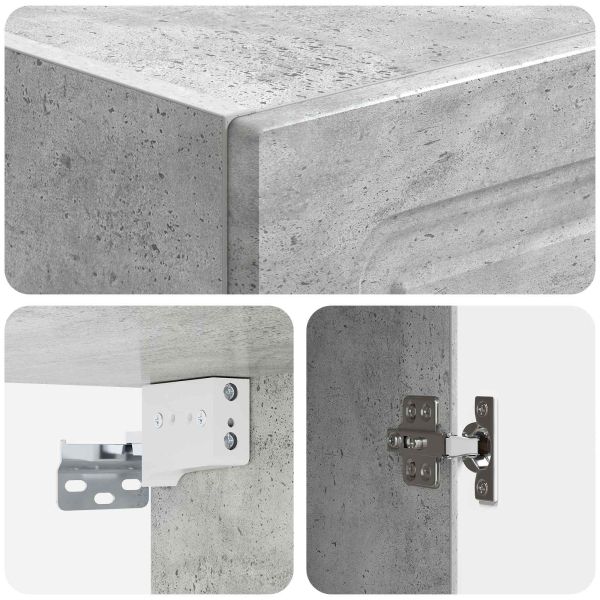 Стенно шкафче Бетонно сиво 33 x 34,5 x 90 см