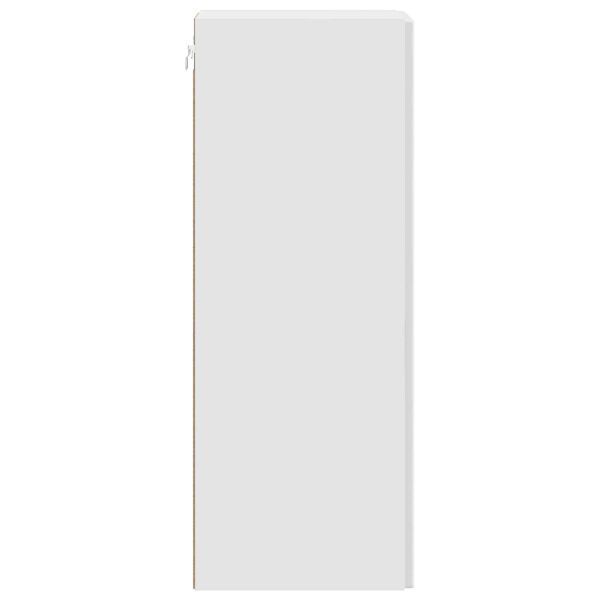 Стенно шкафче Бял гланц 33 x 34,5 x 90 см Инженерна дървесина
