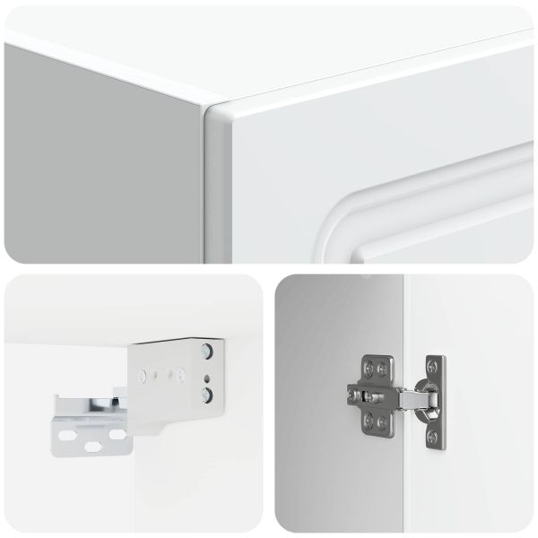 Стенно шкафче Бял гланц 33 x 34,5 x 90 см Инженерна дървесина