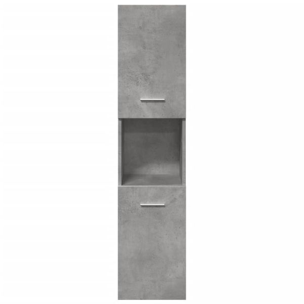 Комплект мебели за баня от 3 части бетонно сив инженерно дърво