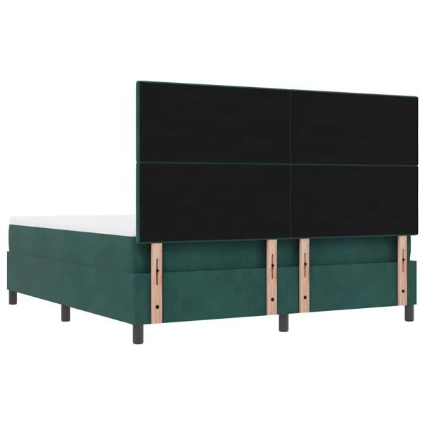 Легло с пружинирана основа Тъмнозелено 200 x 180 cm Кадифе