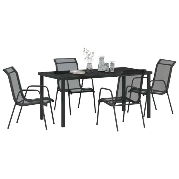 Комплект за хранене в градината 5 pcs Черно