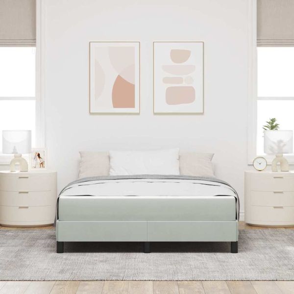 Легло с пружинирана основа Светлосиво 140 x 220 cm текстил