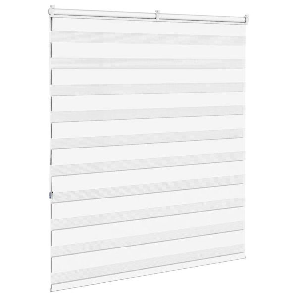 Зеброва щора бял 135x150 см Ширина на плата 130,9 см полиестер