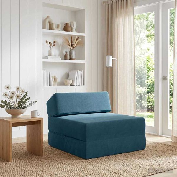 Сгъваем диван легло Синьо 60 x 70 x 41 см Текстил