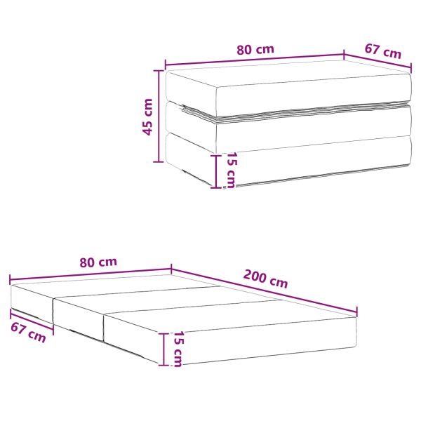 Сгъваем диван легло 80 x 67 x 45 см Тъмнозелено