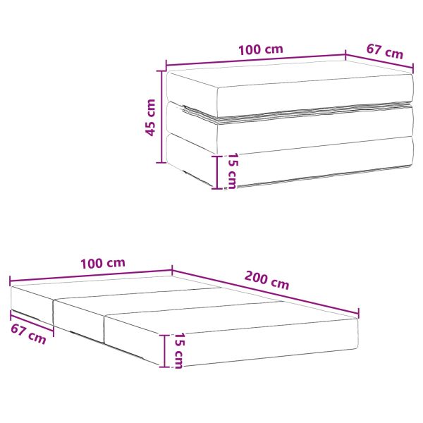 Сгъваем диван легло 100 x 67 x 45 см Тъмнозелено