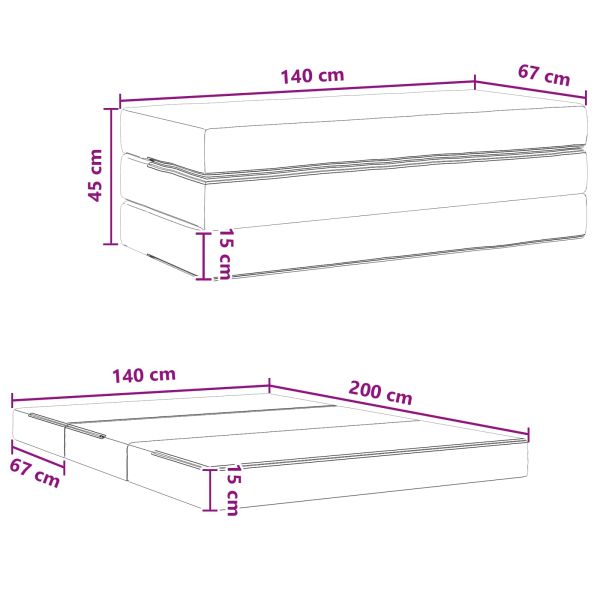 Сгъваем диван легло 140 x 67 x 45 см Таупе