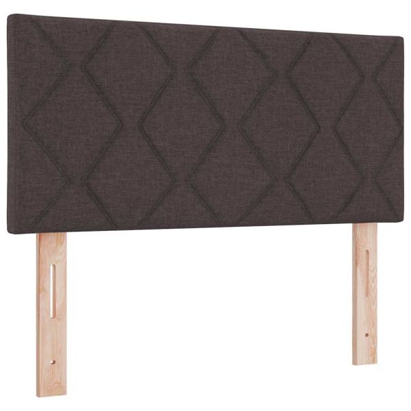 Легло с пружинирана основа Тъмен кафяв 120 x 200 cm текстил