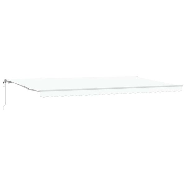 Прибираща се тента Бяло 600 × 300 cm Тъкан и алуминий