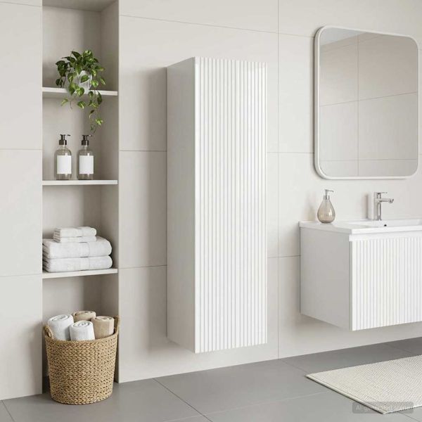 Стенно Баня Кабинет Бял гланц 33 x 34,5 x 100 см