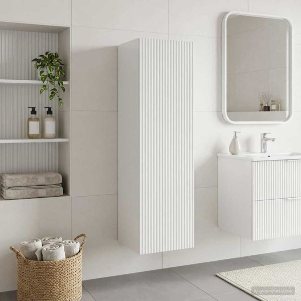 Стенно Баня Кабинет Бял гланц 33 x 34,5 x 60 см