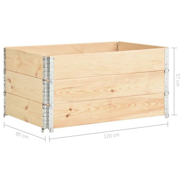 Повдигнати лехи 3 бр 80x120 см борово дърво масив