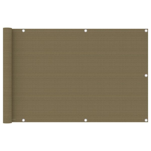 Балконски параван, таупе, 90x600 см, HDPE