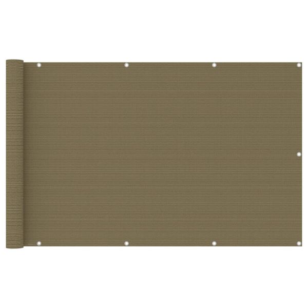 Балконски параван, таупе, 120x400 см, HDPE