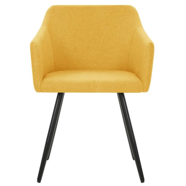 323100 Dining Chairs 2 pcs Yellow Fabric