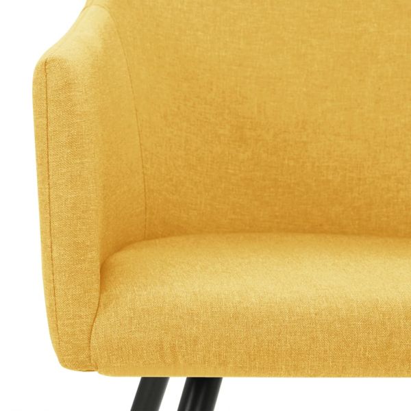 323100 Dining Chairs 2 pcs Yellow Fabric