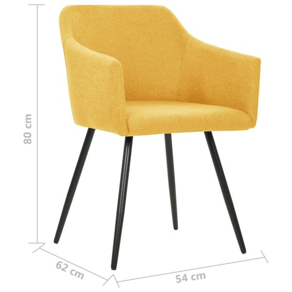 323100 Dining Chairs 2 pcs Yellow Fabric