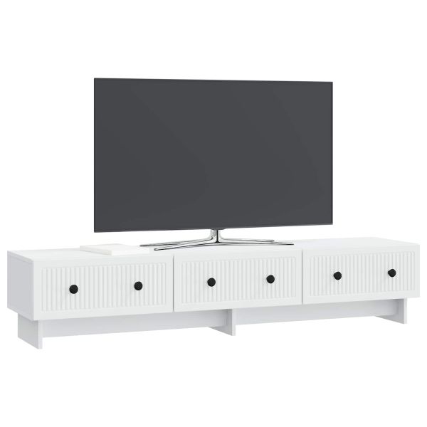 ТВ шкаф с чекмедже Бяло 147 x 34,5 x 30 см Инженерна дървесина