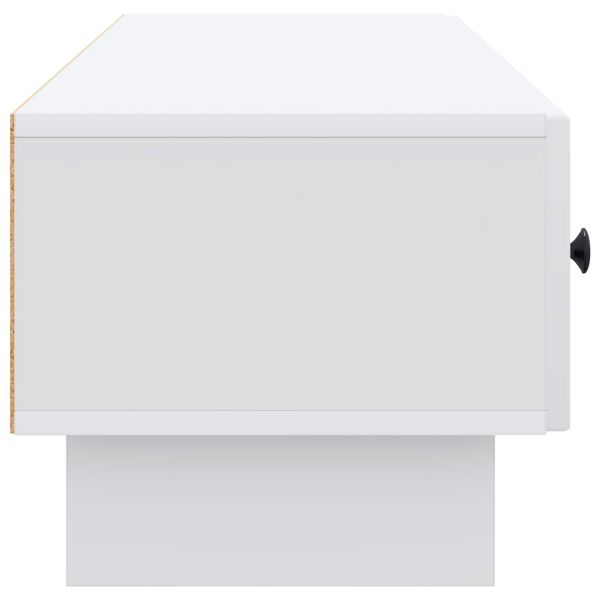 ТВ шкаф с чекмедже Бяло 147 x 34,5 x 30 см Инженерна дървесина