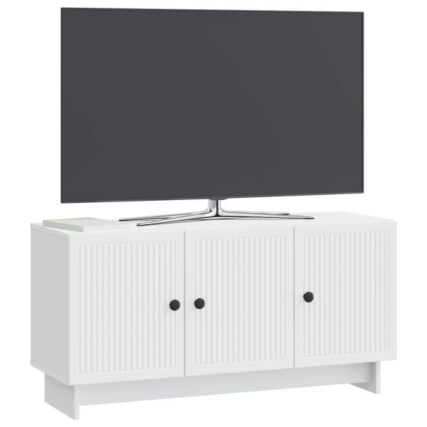 ТВ шкаф Бяло 99 x 34,5 x 50 см Инженерна дървесина