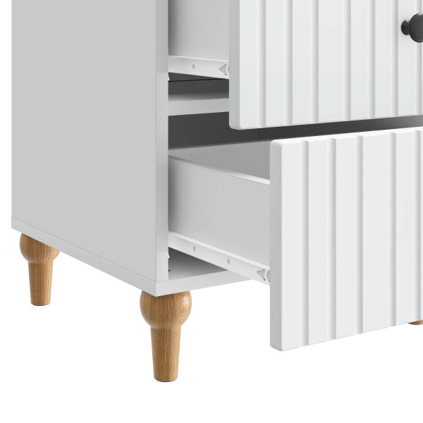 Нощен шкаф с чекмедже Бяло 43x 41 x 66,5 см Инженерна дървесина