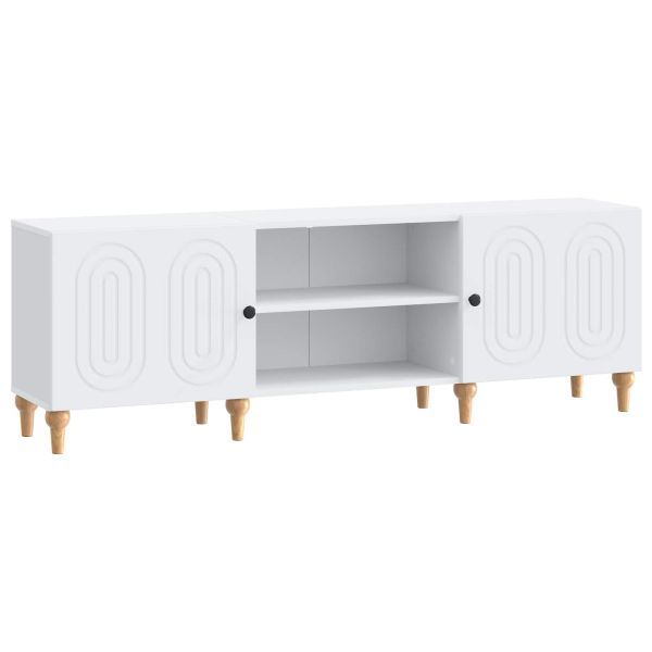 ТВ шкаф Бяло 150 x 31 x 50 см Инженерна дървесина
