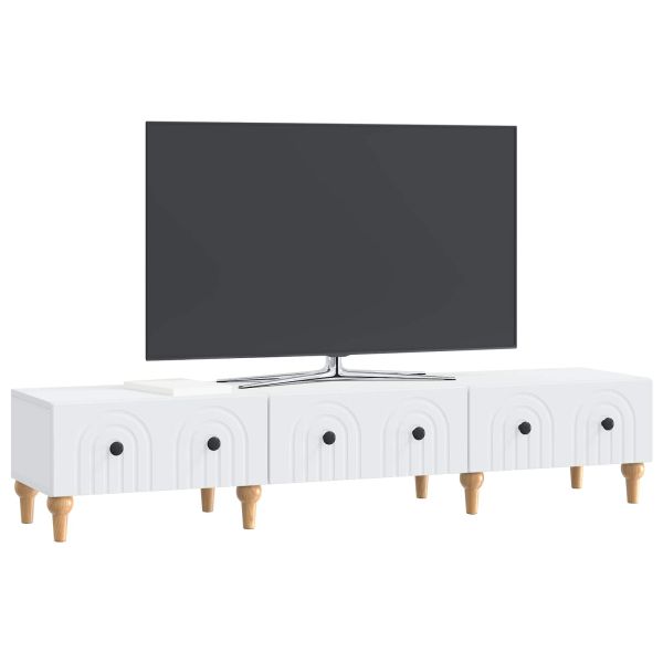ТВ шкаф с чекмедже Бяло 147 x 34,5 x 30 см Инженерна дървесина
