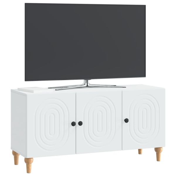 ТВ шкаф Бяло 99 x 34,5 x 50 см Инженерна дървесина