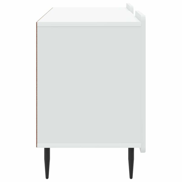 ТВ шкаф Бяло 102 x 34,5 x 52 см Инженерна дървесина