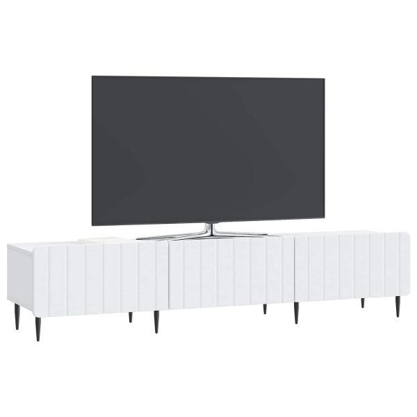ТВ шкаф с чекмедже Бяло 147 x 34,5 x 32 см Инженерна дървесина