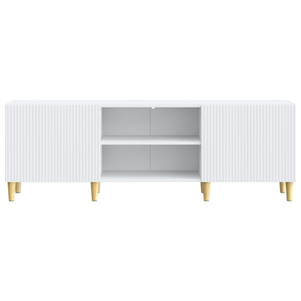 ТВ шкаф Бяло 150 x 31 x 50 см Инженерна дървесина
