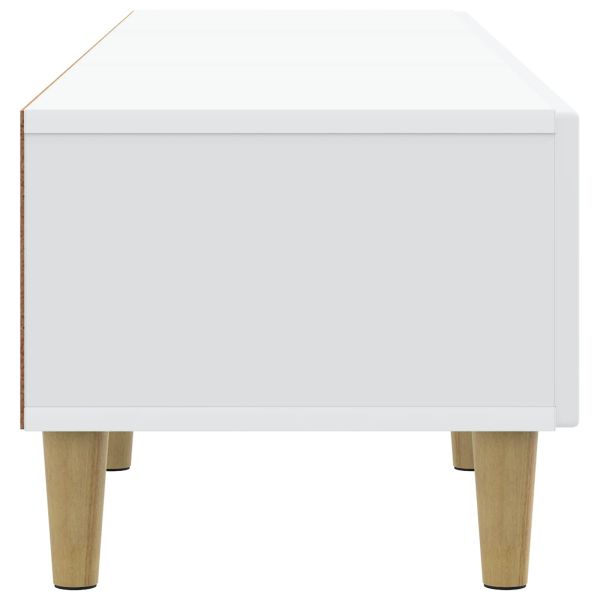 ТВ шкаф с чекмедже Бяло 147 x 34,5 x 30 см Инженерна дървесина