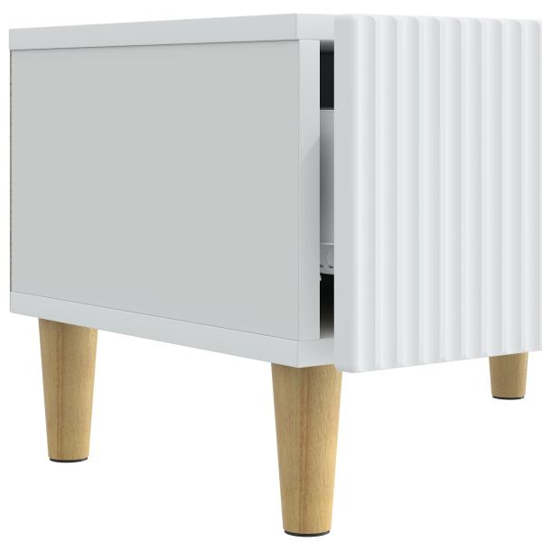 ТВ шкаф с чекмедже Бяло 147 x 34,5 x 30 см Инженерна дървесина