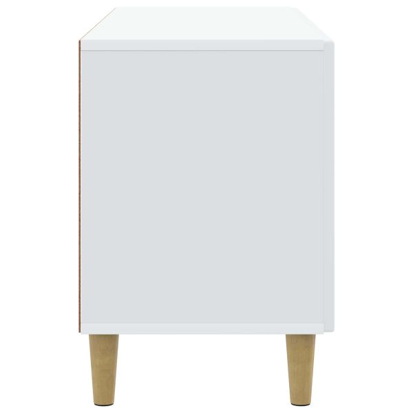 ТВ шкаф Бяло 99 x 34,5 x 50 см Инженерна дървесина