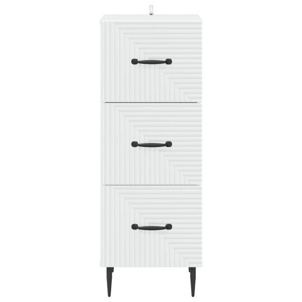 Чекмеджетен шкаф Бяло 33 x 34,5 x 89,5 см Инженерна дървесина