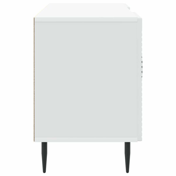 ТВ шкаф Бяло 102 x 34,5 x 50 см Инженерна дървесина