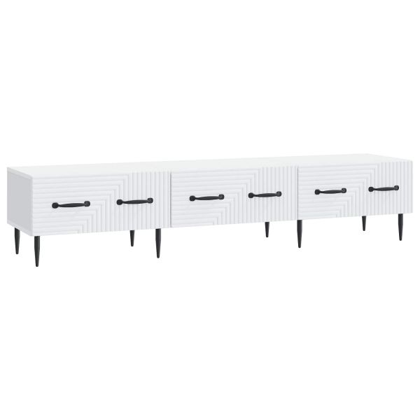 ТВ шкаф с чекмедже Бяло 147 x 34,5 x 30 см Инженерна дървесина