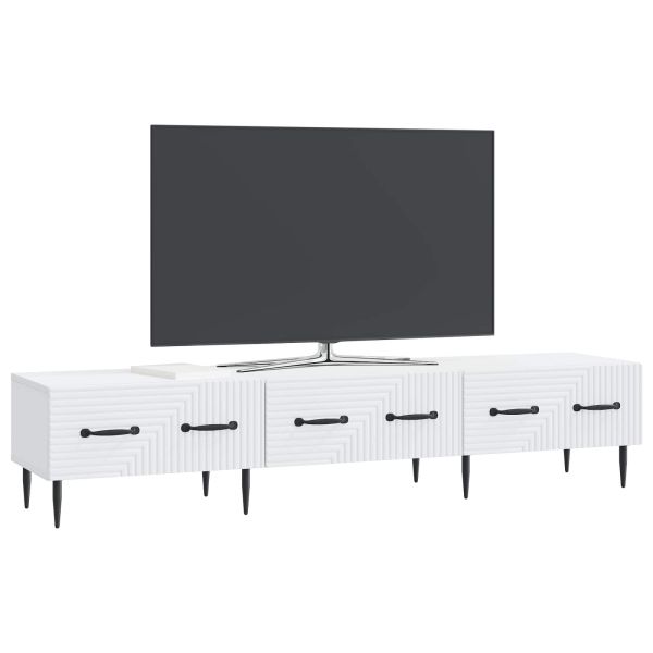 ТВ шкаф с чекмедже Бяло 147 x 34,5 x 30 см Инженерна дървесина