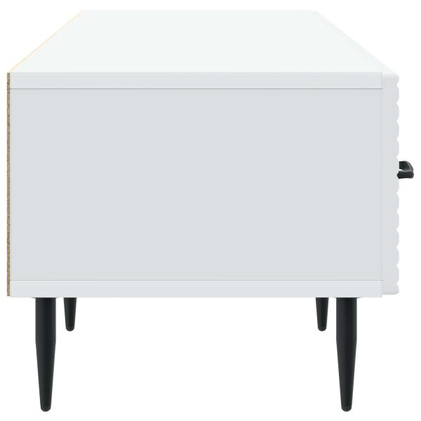 ТВ шкаф с чекмедже Бяло 147 x 34,5 x 30 см Инженерна дървесина