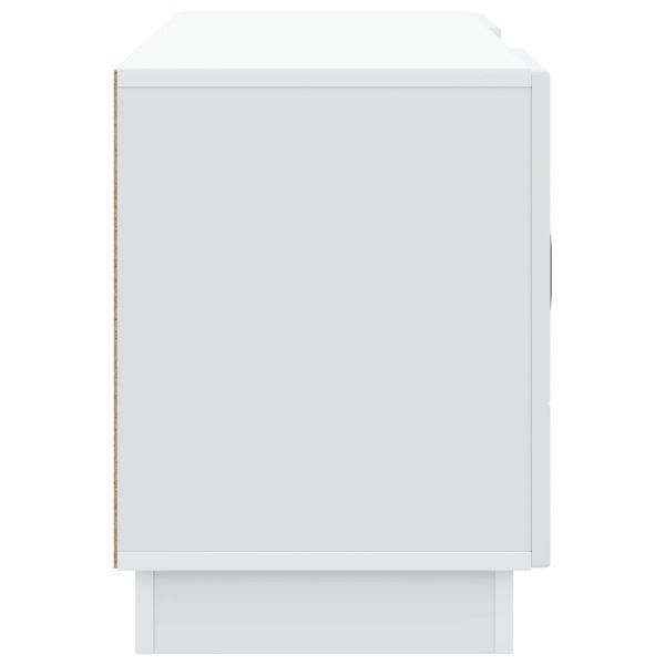 ТВ шкаф Бяло 102 x 34,5 x 47 см Инженерна дървесина
