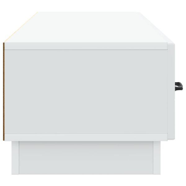 ТВ шкаф с чекмедже Бяло 147 x 34,5 x 27 см Инженерна дървесина
