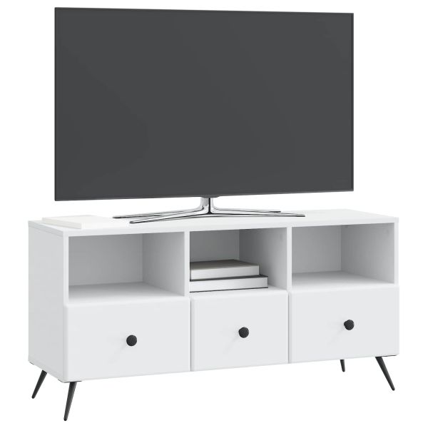 ТВ шкаф с чекмедже Бяло 102 x 34,5 x 50 см Инженерна дървесина