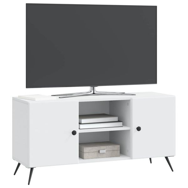 ТВ шкаф Бяло 102 x 34,5 x 50 см Инженерна дървесина